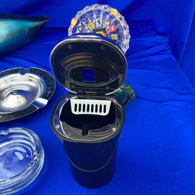 NEW AND OLD ASHTRAYS A HANDSOME MALARD DUCK & A ZIPPO