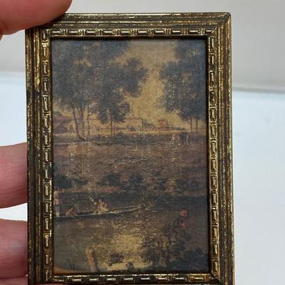Lot of Three Vintage Miniature Art Frames Prints Victorian Regency Gothic Decor