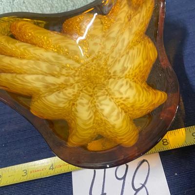 Retro Murano Art Glass 1960s Amber Bowl