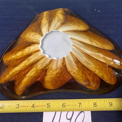 Retro Murano Art Glass 1960s Amber Bowl