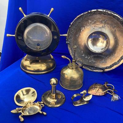 A Bunch of Shiny Golden Brass and Quadruple Silver Plated Basketey Plate Thing
