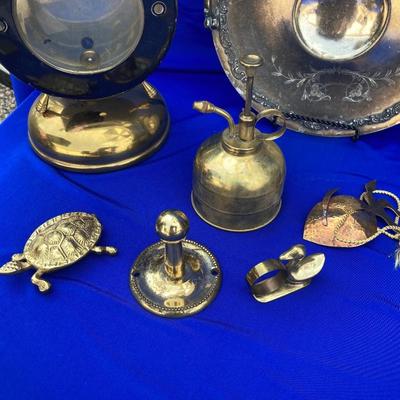 A Bunch of Shiny Golden Brass and Quadruple Silver Plated Basketey Plate Thing