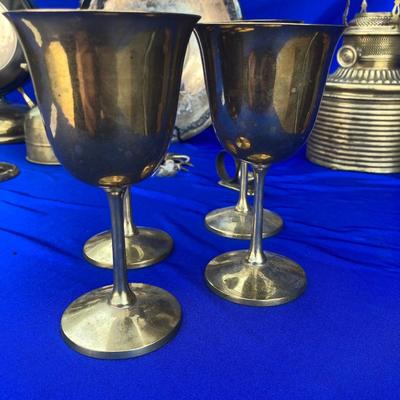 A Bunch of Shiny Golden Brass and Quadruple Silver Plated Basketey Plate Thing