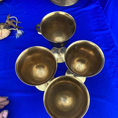 A Bunch of Shiny Golden Brass and Quadruple Silver Plated Basketey Plate Thing