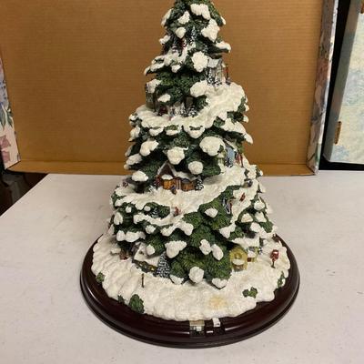 Thomas Kinkade Village Christmas Lighted Tree