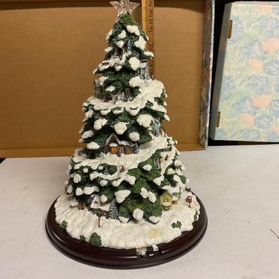 Thomas Kinkade Village Christmas Lighted Tree