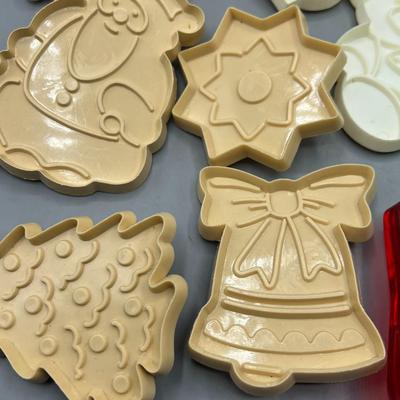 Lot of Retro Hutzler Cookie Holiday Christmas Molds Santa, Angel, Bells, Teddy Bear & More