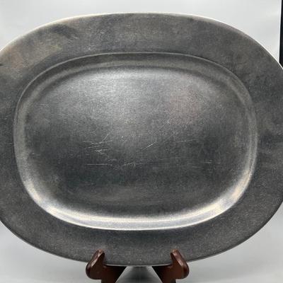 Vintage Wilton Pewter Metal Oblong Oval Serving Platter Plate