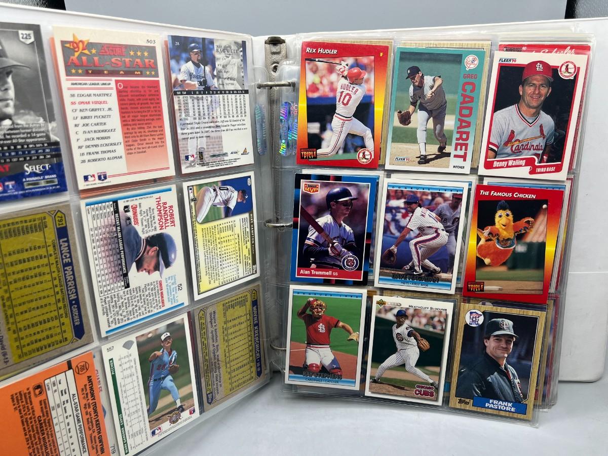 Three Ring Binder Filled with Baseball Trading Cards from 1980s and ...