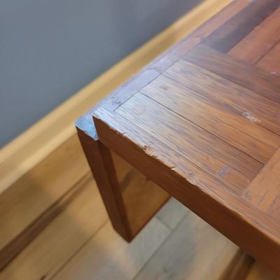 Parquet Style Wood Drop Leaf Coffee Table (2BLR-CE)