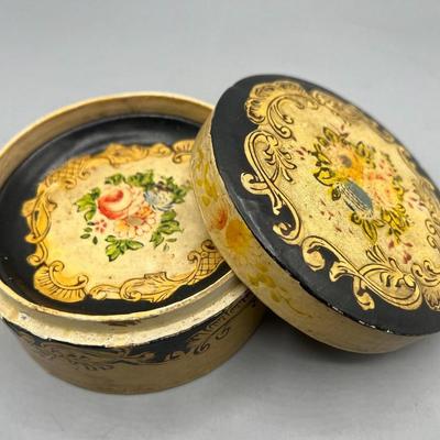 Vintage Made in Japan Intricate Hand Painted Rose Flower Design Finger Plate Dish Set with Box