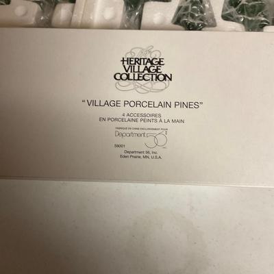 Two Sets Of Department 56 â€œVillage Porcelain Pinesâ€