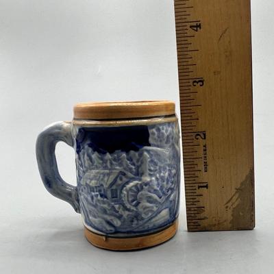 Miniature Blue Beer Stein Mug Japan