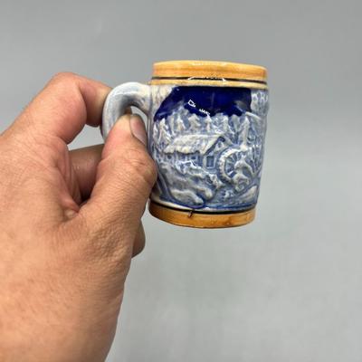 Miniature Blue Beer Stein Mug Japan