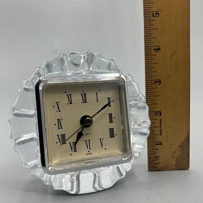 Small Crystal Glass Battery Operated Clock