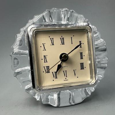Small Crystal Glass Battery Operated Clock