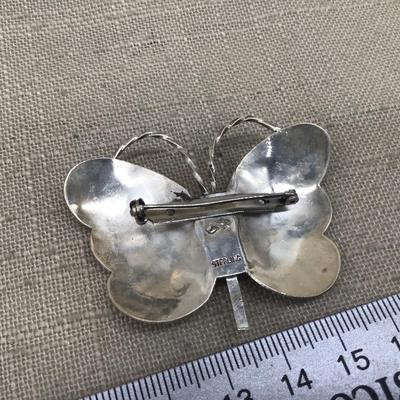 Sterling Silver Vintage Butterfly Brooch