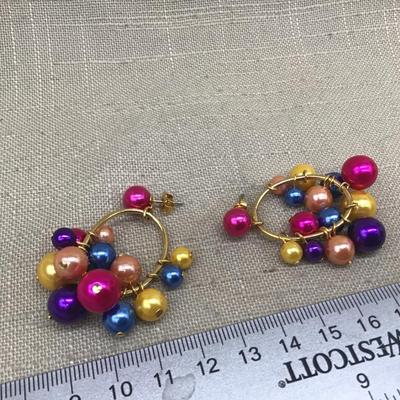 Multi Color Ball Earrings