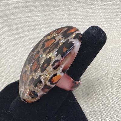 Large Chunky leopard Ring 7