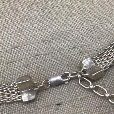 Heavy 925 Silver Mesh Necklace