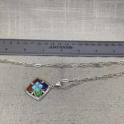 Silver 925 Multi Stone Necklace