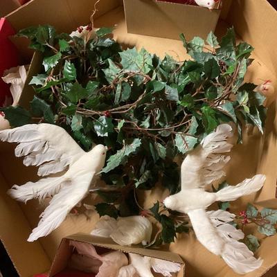 Wreath And Doves With Greenery