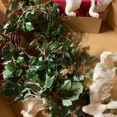Wreath And Doves With Greenery