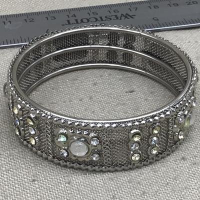 Metal Mesh Cuff With Embellishments
