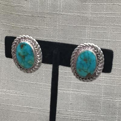 Vintage Sterling Silver Turquoise Earrings
