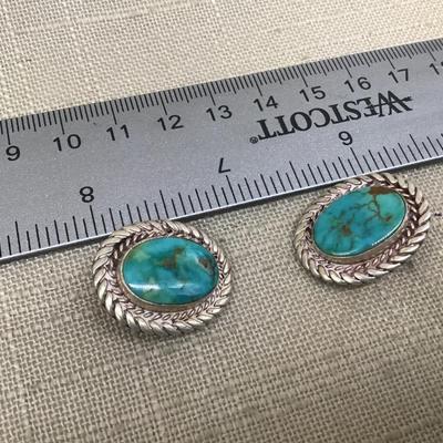 Vintage Sterling Silver Turquoise Earrings