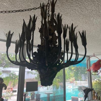 Tom Green Brutalist Large Chandelier
