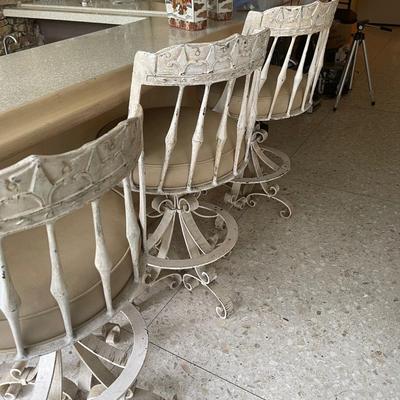 Set of Three MCM Swivel Bar Stools