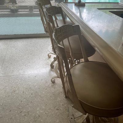 Set of Three MCM Swivel Bar Stools