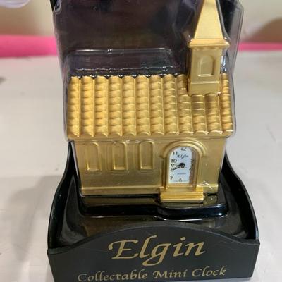 Elgin Collectable Mini Clock Church with Steeple