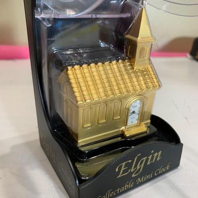 Elgin Collectable Mini Clock Church with Steeple