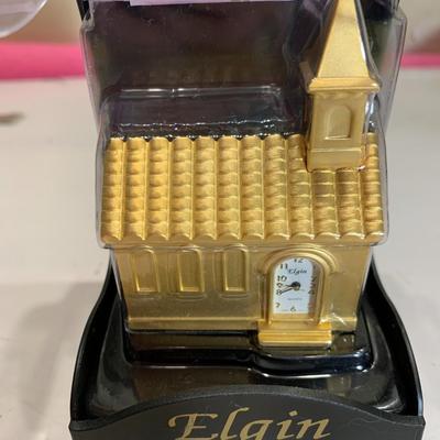 Elgin Collectable Mini Clock Church with Steeple