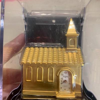 Elgin Collectable Mini Clock Church with Steeple