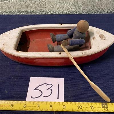 Vintage Heavy Metal Toy Boat