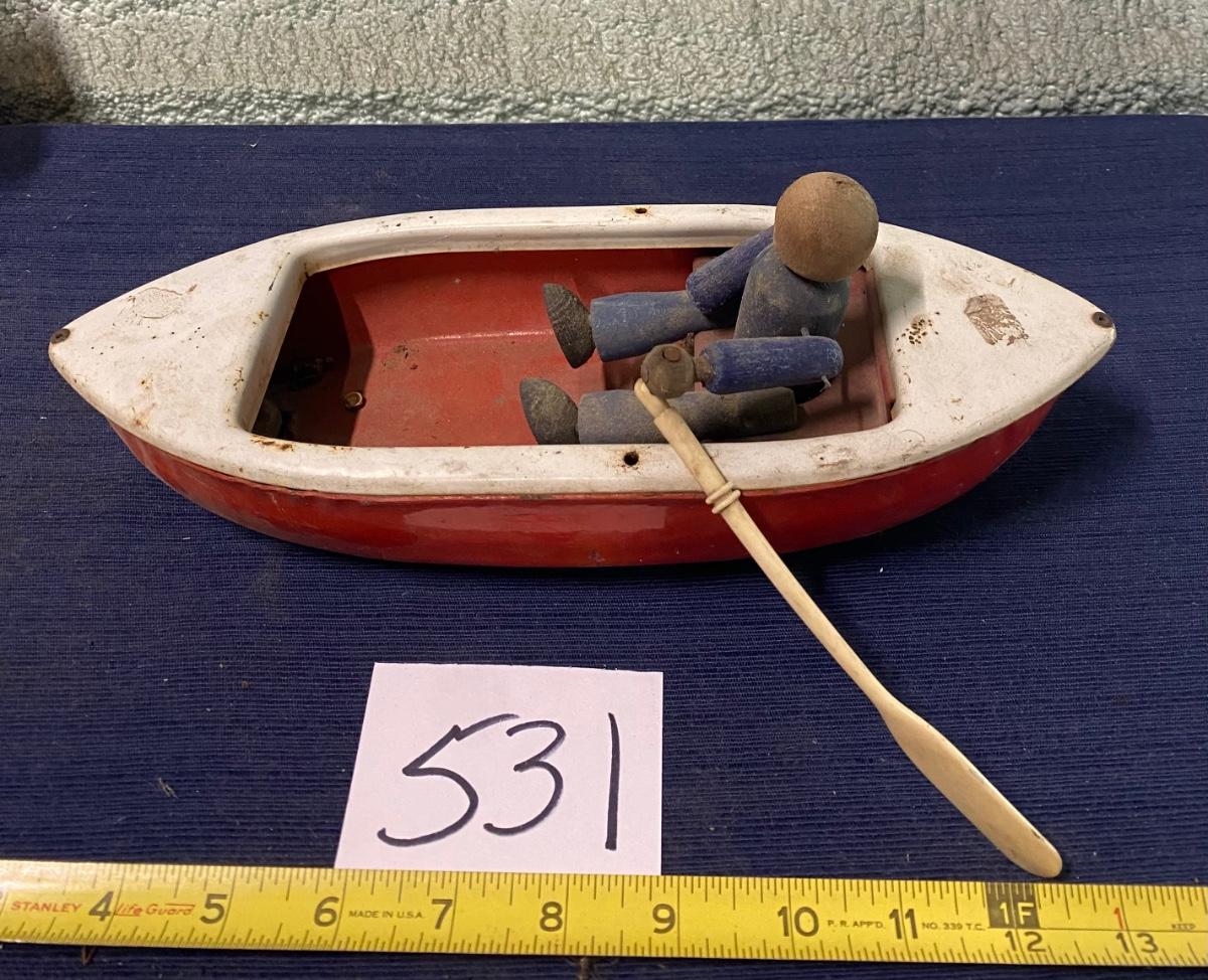 Vintage Heavy Metal Toy Boat | EstateSales.org