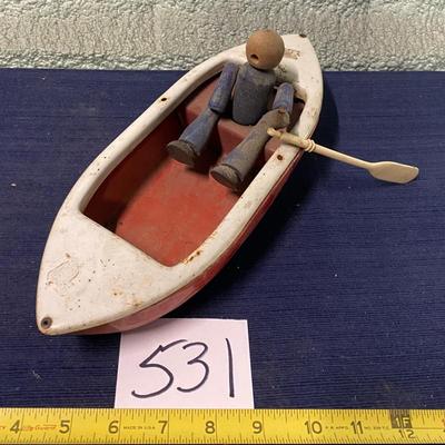Vintage Heavy Metal Toy Boat