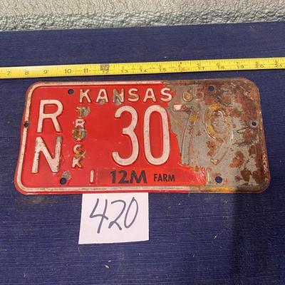 Vintage 1965 License Tag