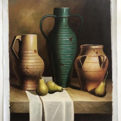 Vases and Pears Still Life original painting on canvas
