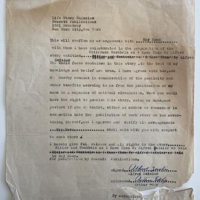 Alfred Zeisler and  signed document