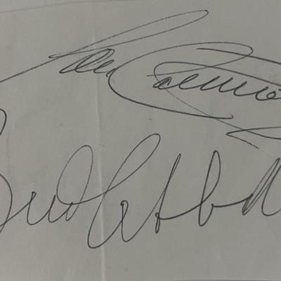 Bud Abbott and Lou Costello original signatures
