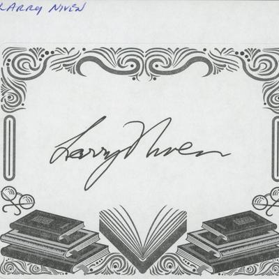 Larry Niven signed bookplate