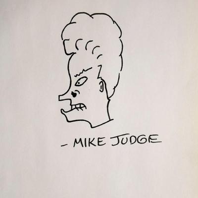 Mike Judge signed Beavis drawing