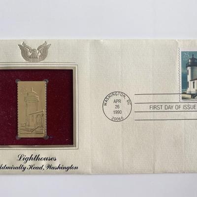 Lighthouses Admiralty Head, Washington Gold Stamp Replica First Day Cover
