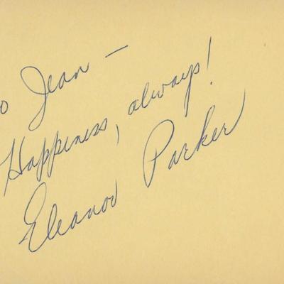 Eleanor Parker signed note