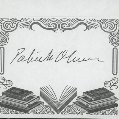 Patrick O'Connor signed book plate