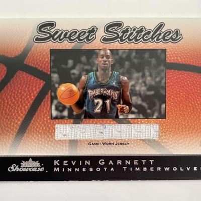 Kevin Garnett 2003-04 Fleer Showcase Sweet Stitches Game-Used Jersey Piece